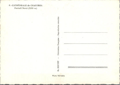 France Postcard Chartres Cathedral Real Photo North Portal Portail Nord XT2330