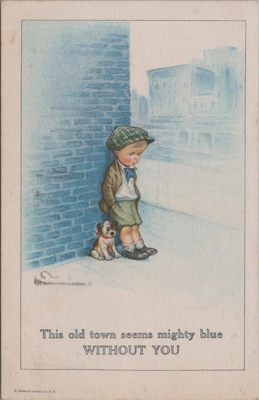 Comic Postcard - Sad Child & Puppy, Charles Twelvetrees Illustration XT457