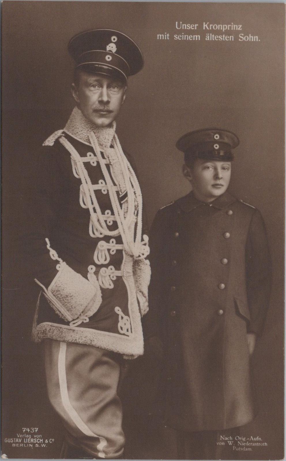 Royalty Postcard - Crown Prince Wilhelm & His Eldest Son   XT458