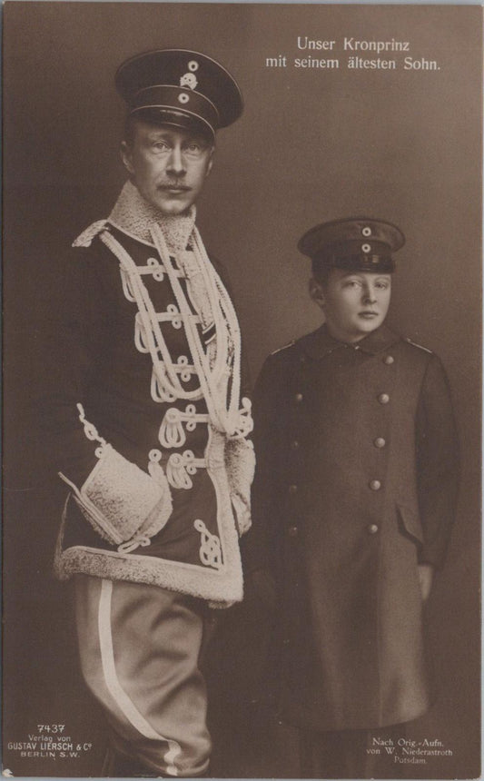 Royalty Postcard - Crown Prince Wilhelm & His Eldest Son   XT458