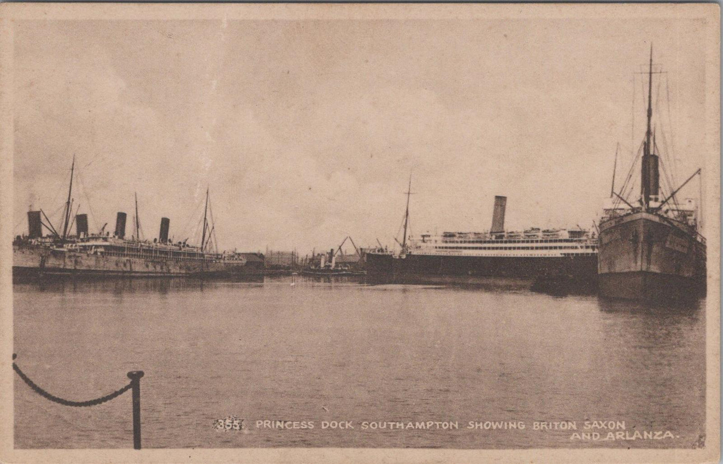 Hampshire Postcard - Princess Dock, Southampton Showing Briton Saxon XT460