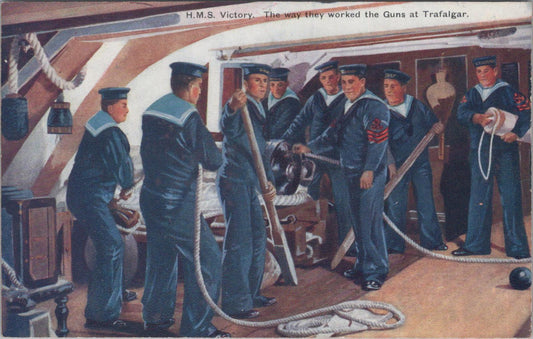 Royal Navy Postcard - H.M.S.Victory, Gun Crew, Trafalgar XT462