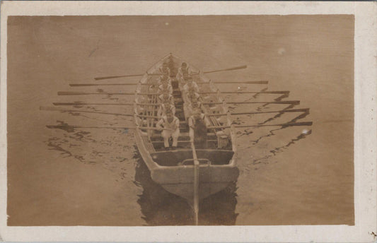 Naval History Postcard - British Royal Navy Rowing Crew  XT464