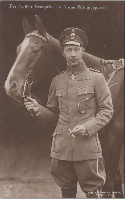 Royalty Postcard - Crown Prince Wilhelm in Uniform With His Favorite Horse XT466
