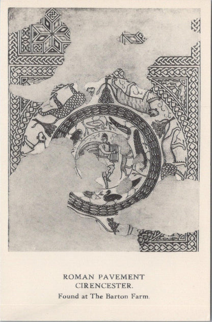 History Postcard - Roman Pavement Found at The Barton Farm, Cirencester  XT502