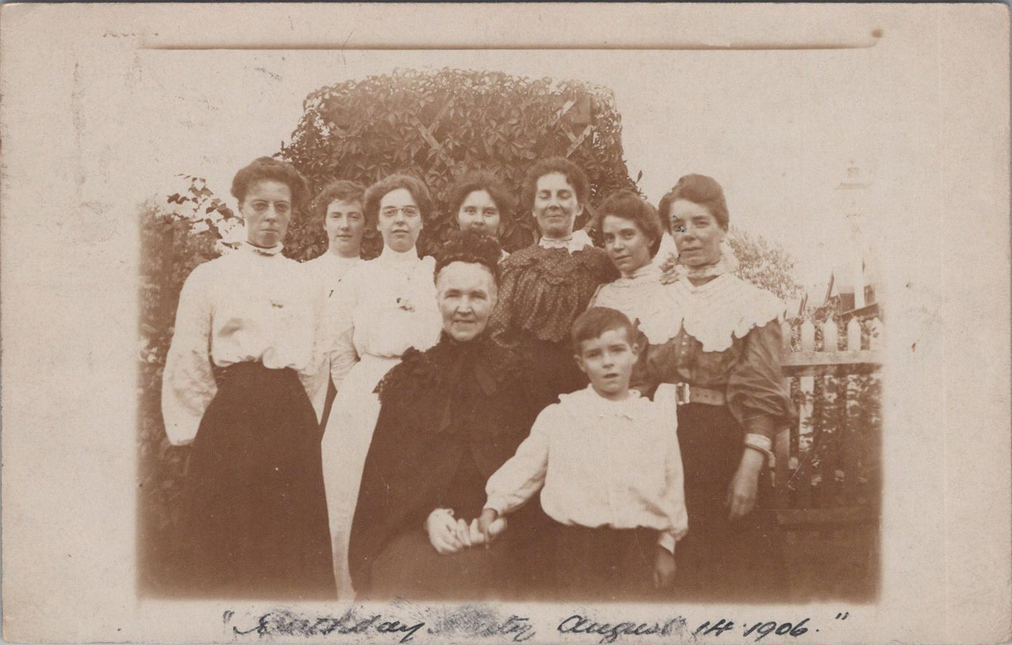 Ancestors Postcard - Family at Railway Cottage, Mortlake Station in 1906 - XT506