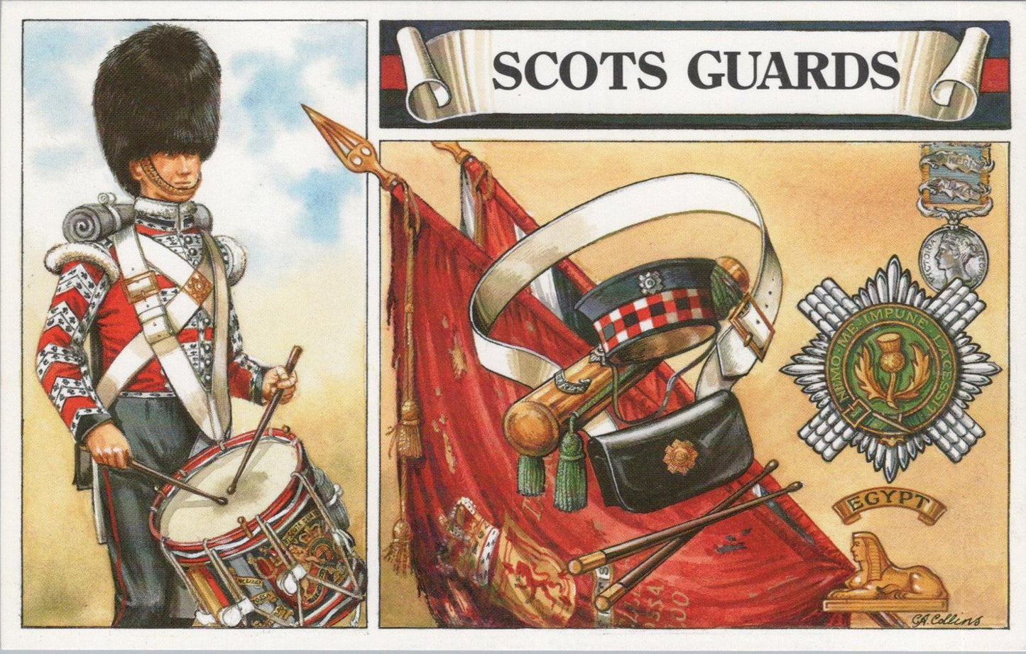 Military Postcard - Drummers of The Foot Guards, Scots Guards   XT507