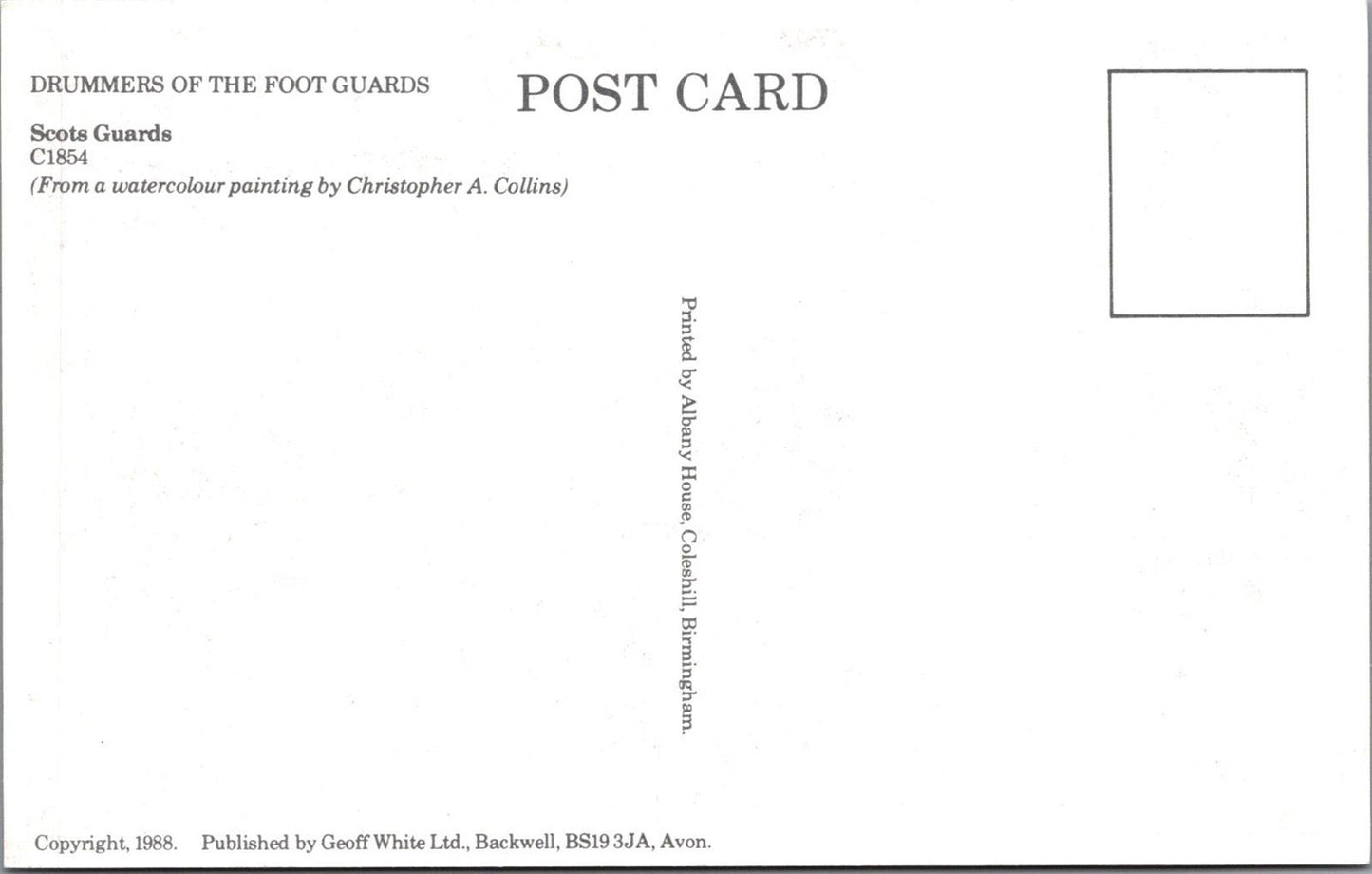 Military Postcard - Drummers of The Foot Guards, Scots Guards   XT507