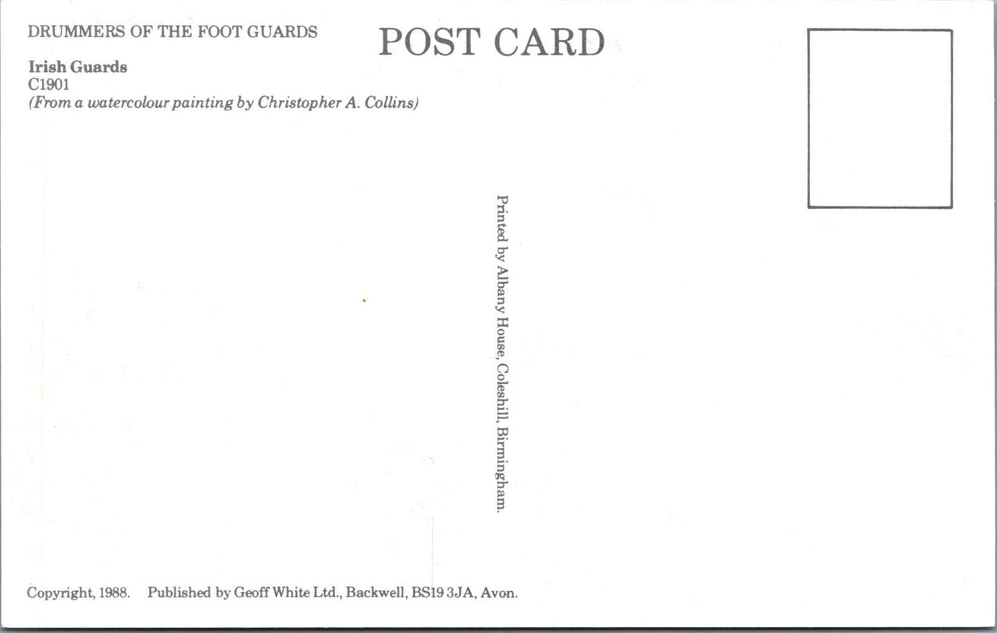 Military Postcard - Drummers of The Foot Guards, Irish Guards   XT509