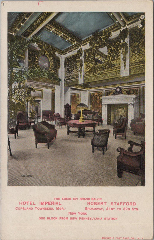 America Postcard - Louis XVI Grand Salon, Hotel Imperial, New York City  XT571