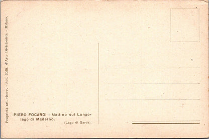 Artist Postcard - Morning on the Lakeside of Maderno, Artist Piero Focardi   XT583