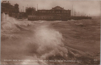 Hampshire Postcard - Rough Sea near Clarence Pier, Southsea  XT600