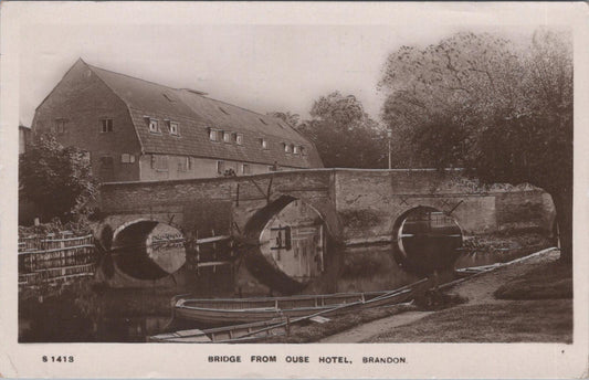 Suffolk Postcard - Bridge From Ouse Hotel, Brandon   XT603