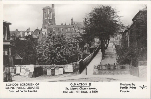 Middlesex Postcard: Old Acton St Mary Church Tower Mill Hill Road XT3084