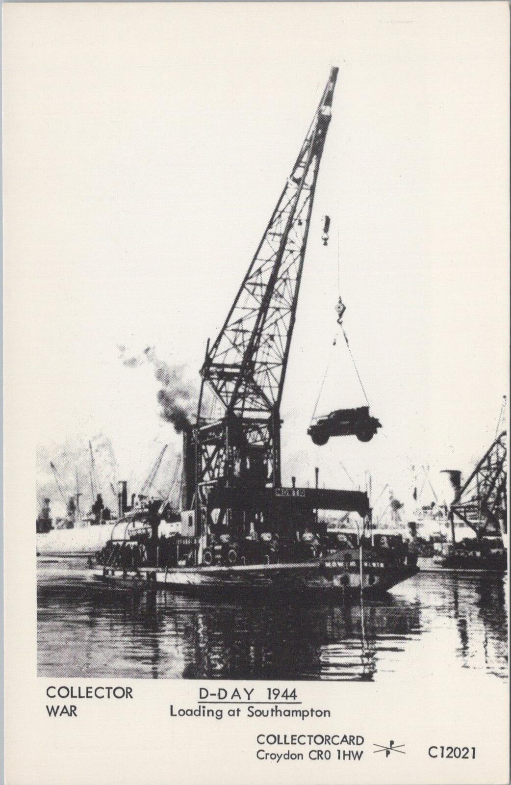 Hampshire Postcard:D-Day 1944 Loading Southampton Floating Crane Military XT3085