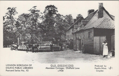 Middlesex Postcard: Old Greenford Aberdeen Cottages Oldfield Lane c1920 XT3086