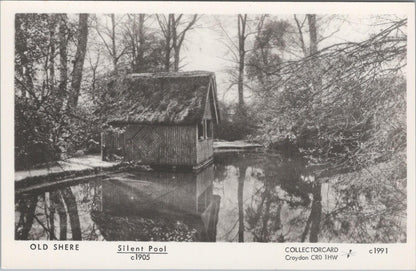 Surrey Postcard: Old Shere Silent Pool Thatched Boathouse Spring Pond XT3089