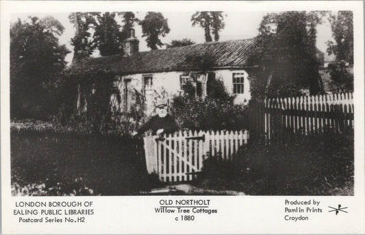 Middlesex Postcard: Old Northolt Willow Tree Cottages Picket Gate  XT3090