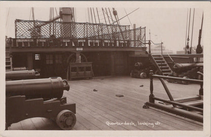 Hampshire Postcard: Portsmouth HMS Victory Quarter Deck Looking Aft 1930s XT3134