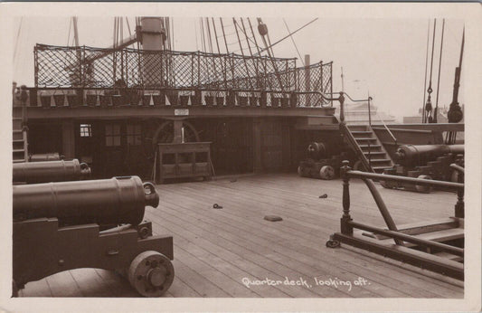 Hampshire Postcard: Portsmouth HMS Victory Quarter Deck Looking Aft 1930s XT3134