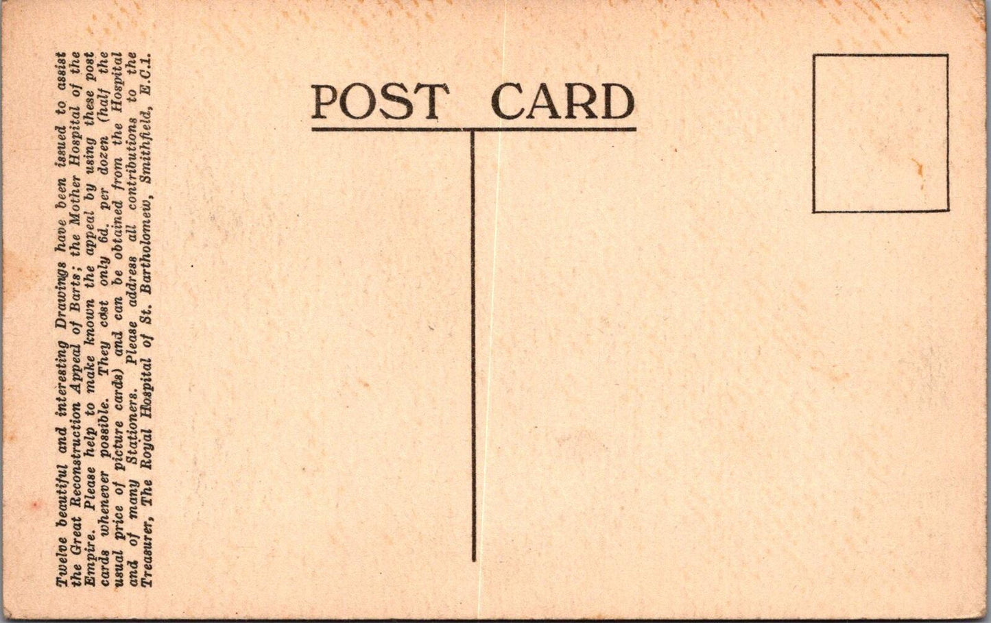 London Postcard: The Quad At Barts St Bartholomews Hospital Ernest Coffin XT3138