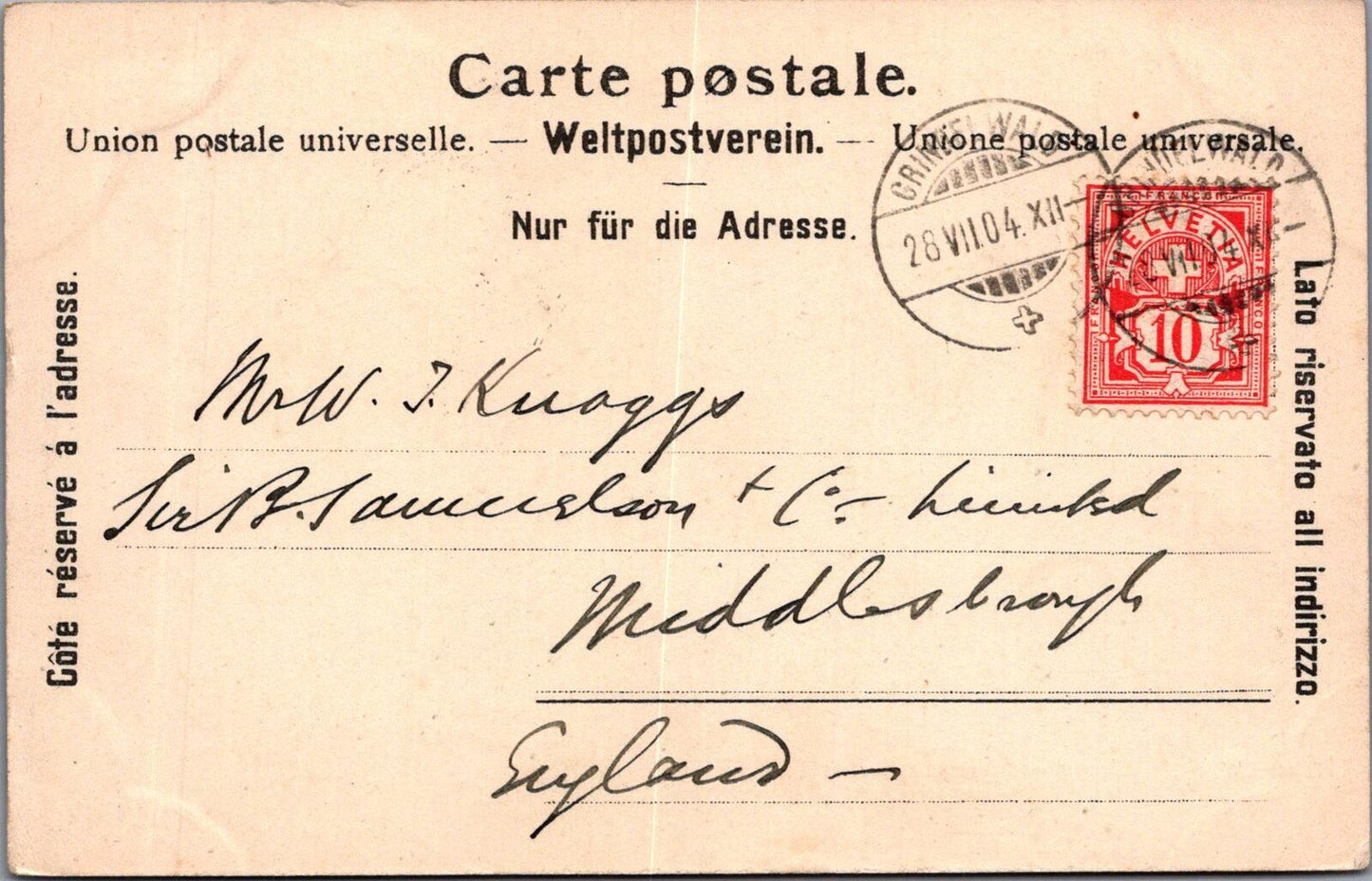 Switzerland Postcard: Grindelwald Baregg Viescherhorner Glacier Hut 1904 XT3140