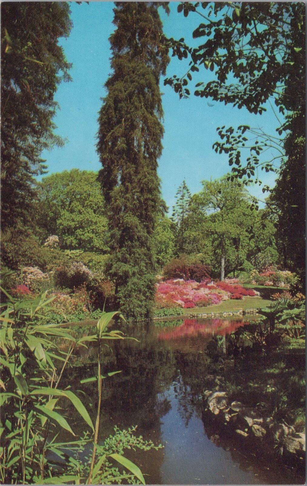 Hampshire Postcard: Exbury Gardens Near Beaulieu Middle Pond 1970s Chrome XT3159