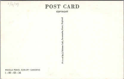 Hampshire Postcard: Exbury Gardens Near Beaulieu Middle Pond 1970s Chrome XT3159