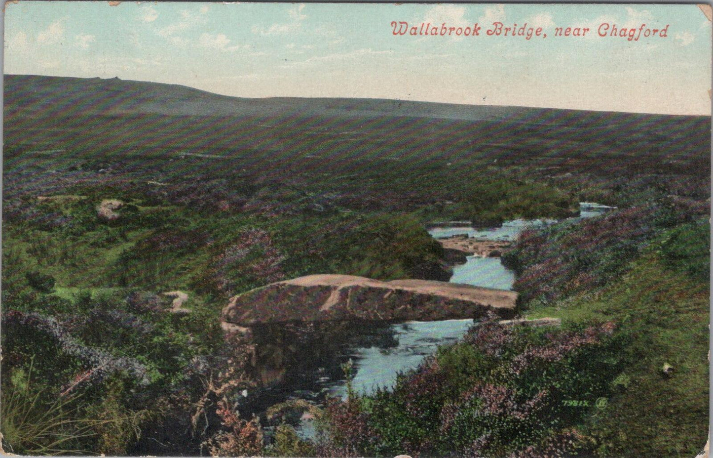 Devon Postcard: Wallabrook Bridge, Clapper Bridge Dartmoor Chagford 1912 XT3160