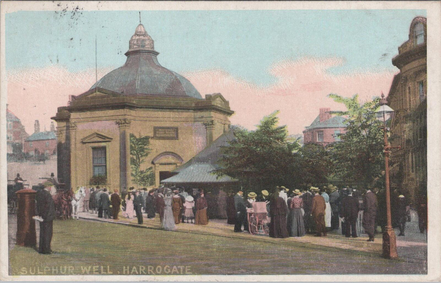 Yorkshire Postcard: The Sulphur Well Royal Pump Room Harrogate 1913 XT3161