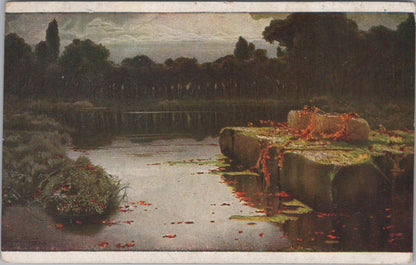 Italy Postcard: Campagna Romana Evening Lake Landscape Ruins Serra 1910s XT3162