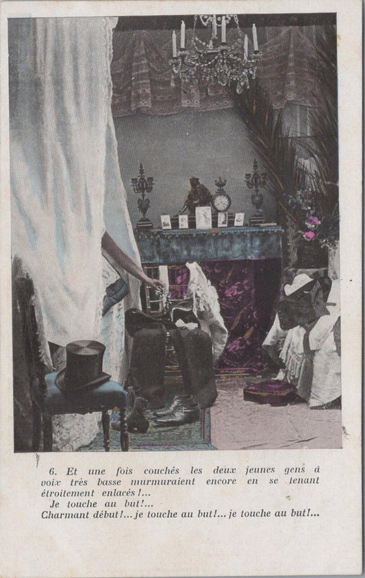 France Postcard: La Chambre Nuptiale Bed Dresser Mirror Boudoir 1900s XT3164