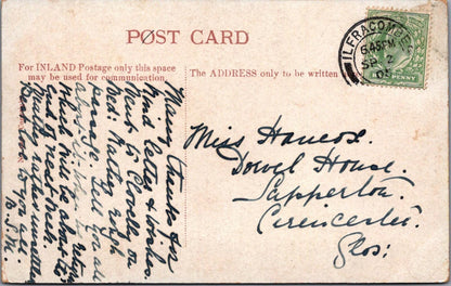 Devon Postcard: Ilfracombe Pier Harbour Moonlight Paddle Steamer 1905 XT3193