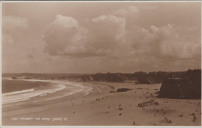 Cornwall Postcard: Newquay The Sands Beach Coastal Views Real Photo 1930s XT3195