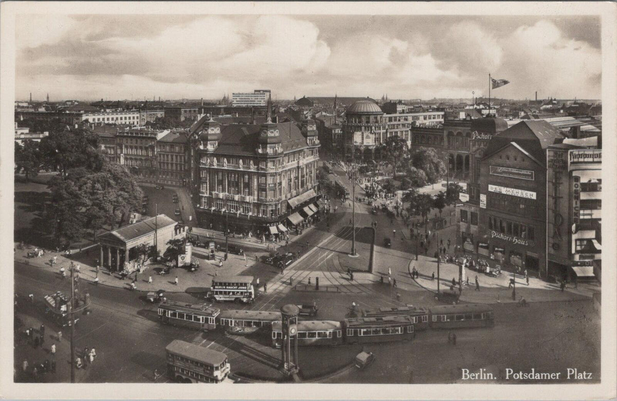 Germany Postcard: Berlin Potsdamer Platz Street Scene Trams Traffic Tower XT3199