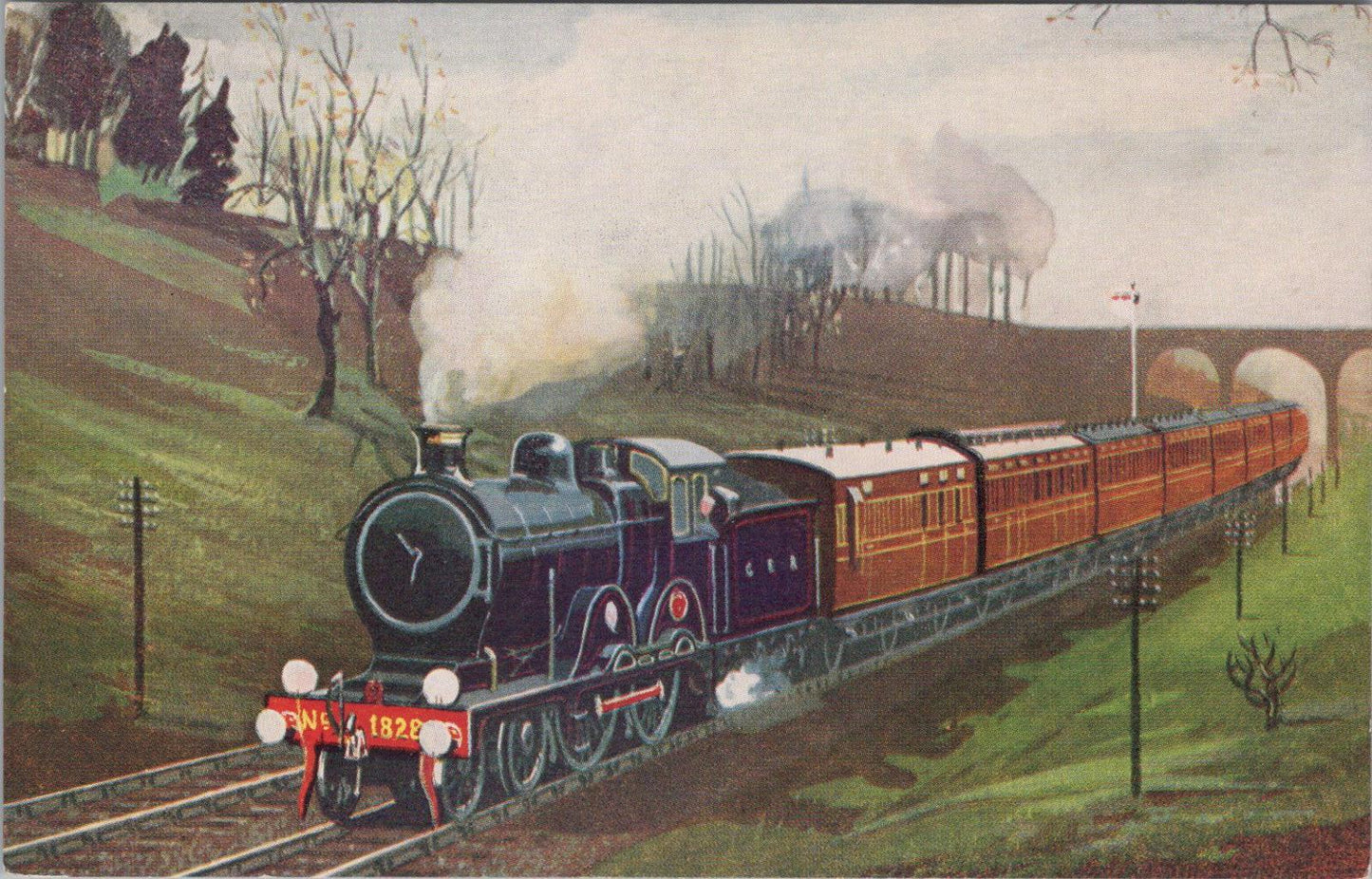 Transport Postcard-Great Eastern Railway (GER) No. 1828, Nr Brentwood Bank XT999