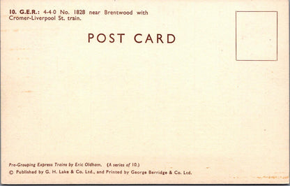 Transport Postcard-Great Eastern Railway (GER) No. 1828, Nr Brentwood Bank XT999