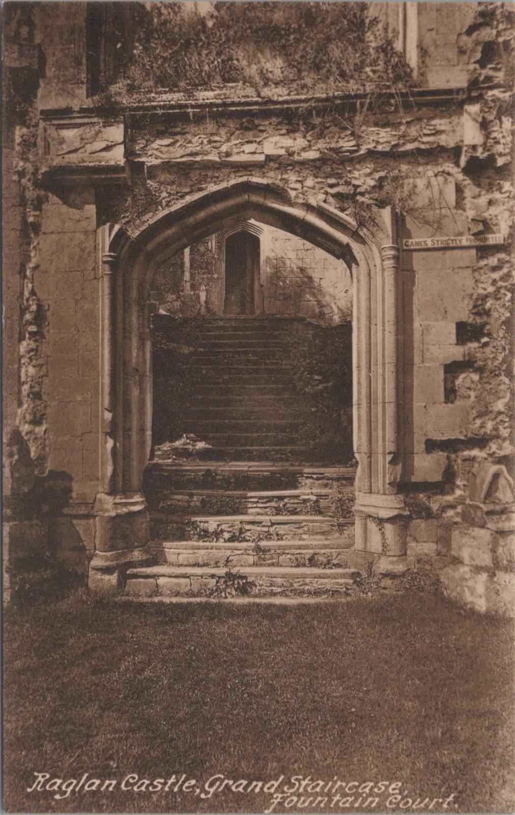 Wales Postcard: Grand Staircase, Raglan Castle, Monmouthshire XT1004