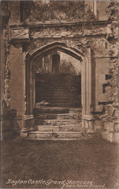 Wales Postcard: Grand Staircase, Raglan Castle, Monmouthshire XT1004