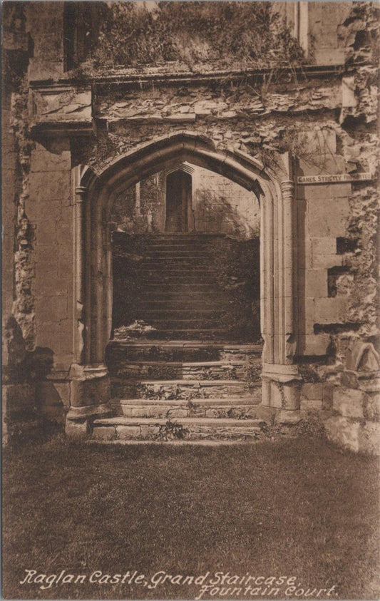 Wales Postcard: Grand Staircase, Raglan Castle, Monmouthshire XT1004