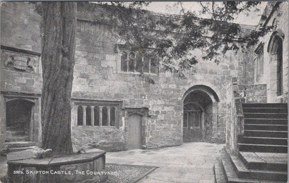 Yorkshire Postcard - Skipton Castle, The Courtyard & Yew Tree XT1006