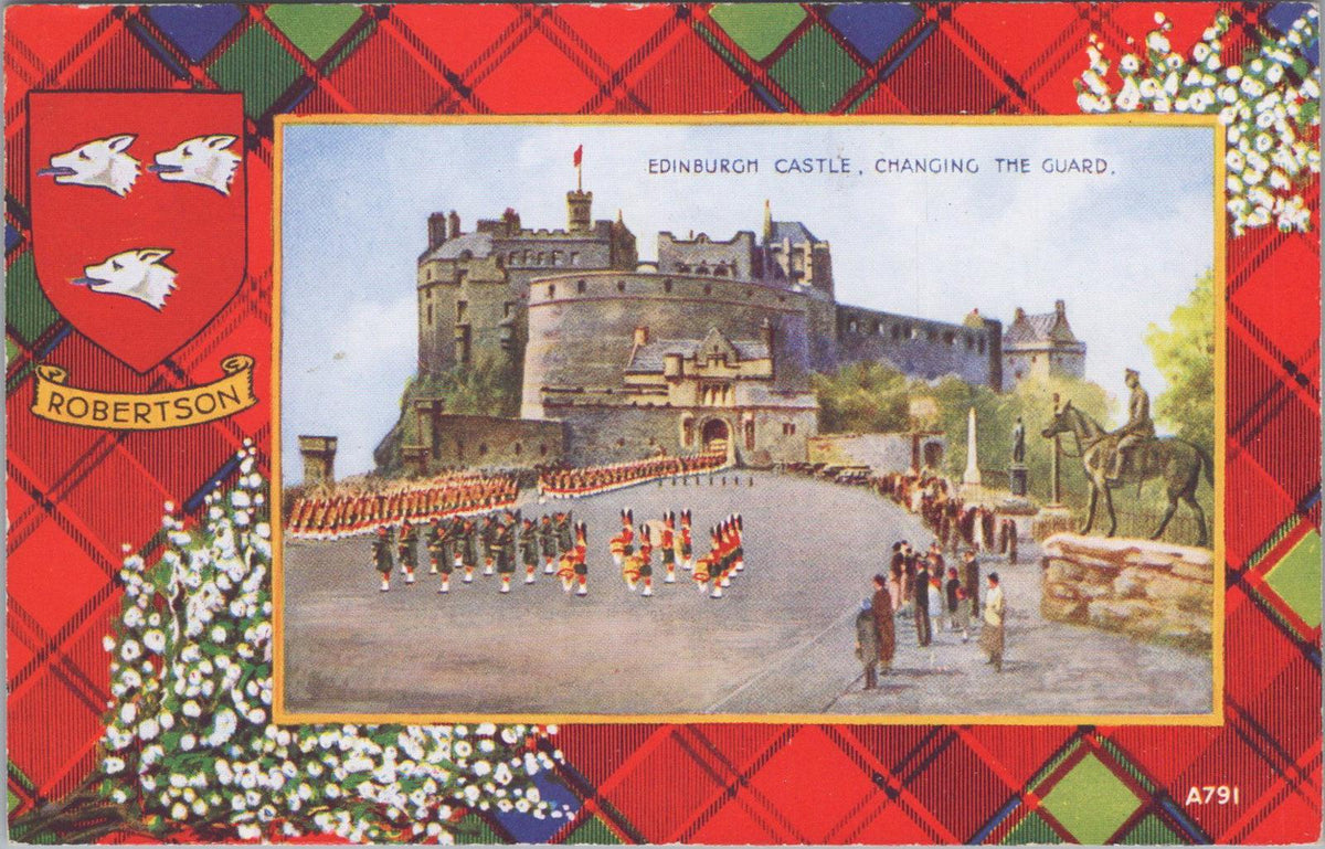 Scotland Postcard: Edinburgh Castle, Changing The Guard,Robertson,Tartan XT1010