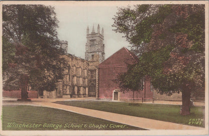 Hampshire Postcard: Winchester College School & Chapel Tower XT1019