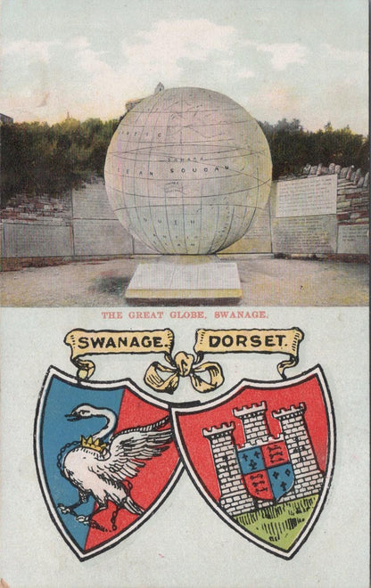 Dorset Postcard: The Great Globe, Swanage, Heraldry, Heraldic XT1026