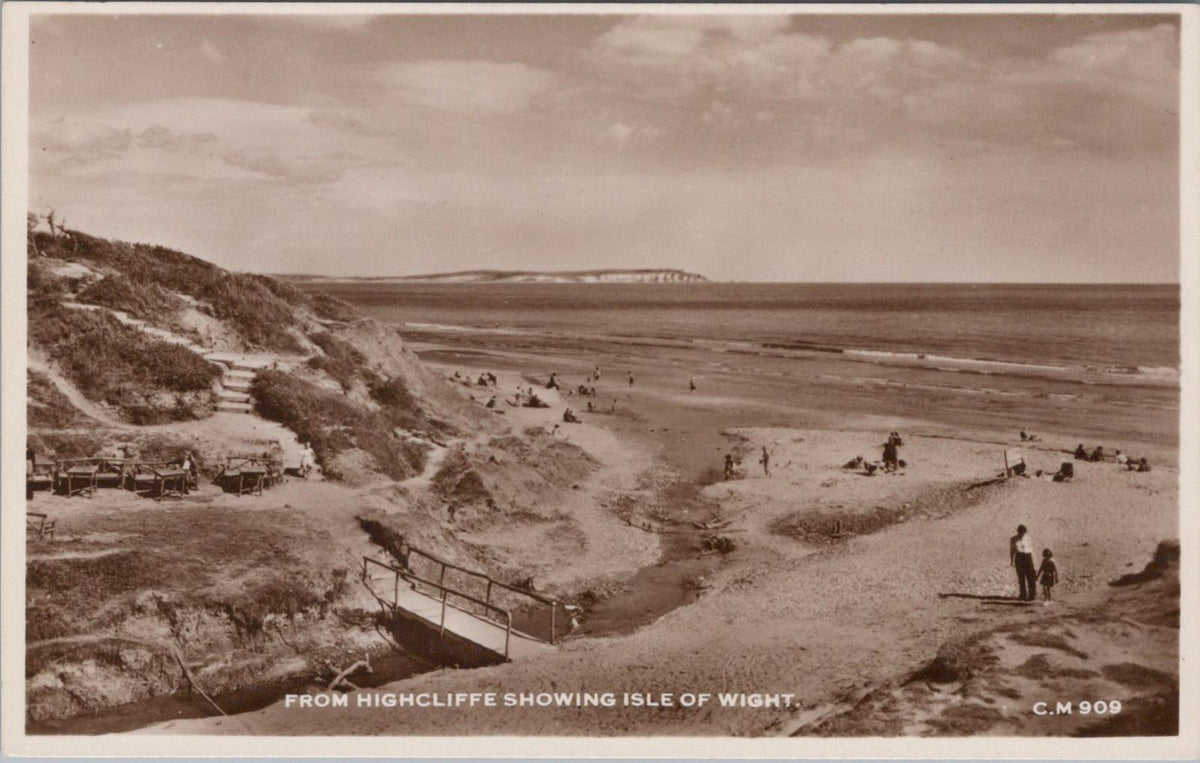 Dorset Postcard: From Highcliffe Showing Isle of Wight  XT1038