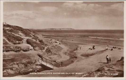 Dorset Postcard: From Highcliffe Showing Isle of Wight  XT1038