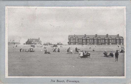 Lancashire Postcard: The Beach, Cleveleys, Fylde Coast, 1918  XT1039