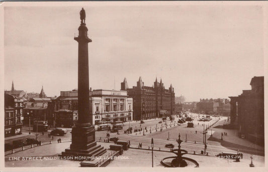 Lancashire Postcard: Liverpool, Lime Street & Nelson Monument  XT1040