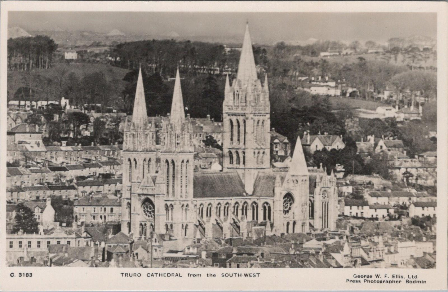 Cornwall Postcard - Truro Cathedral From The South-West  XT1044