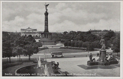 Germany Postcard: Berlin, Königsplatz mit Krolloper, Siegessäule... XT1049